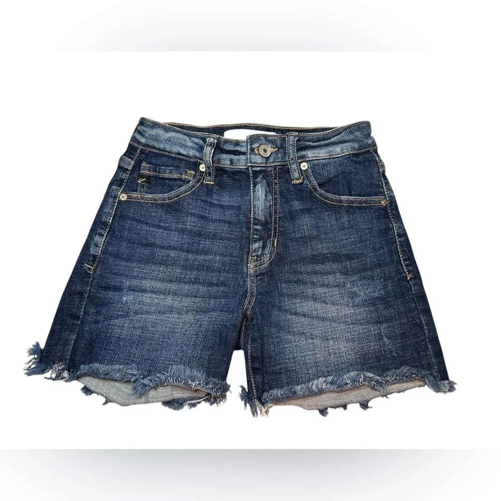 KanCan High Rise Jean Shorts Women's Size Small, Medium Wash Denim - Picture 1 of 5